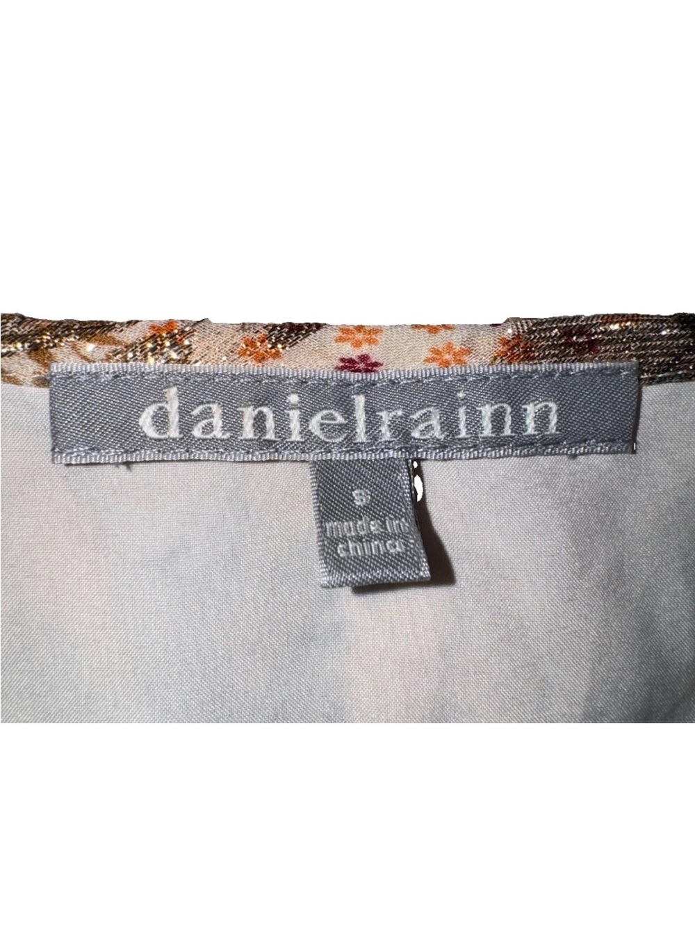 Daniel Rainn Eileen Sleeveless Maxi Dress Gold Floral Lurex Smocked Waist S - Picture 5 of 16